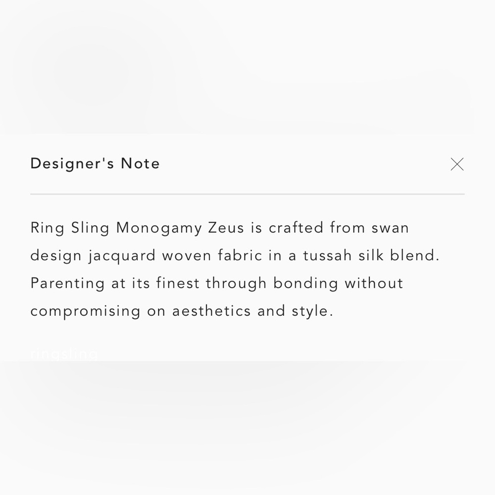 Artipoppe Ring Sling Monogamy Zeus in Tussah Silk - Picture 2 of 3